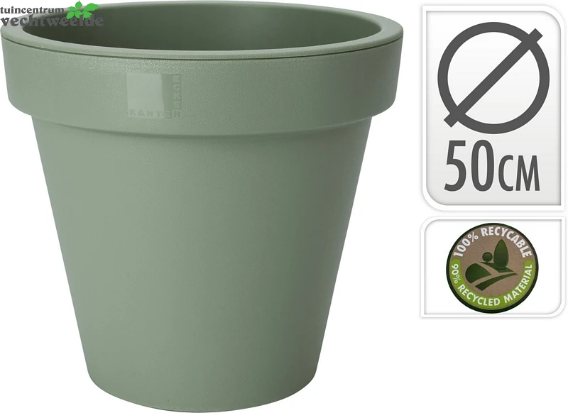 BLOEMPOT EK ROND 50CM GROEN 1 BLOEMPOT EK ROND 50CM GROEN