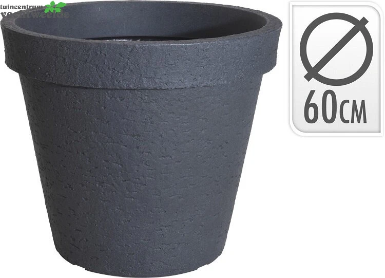 BLOEMPOT ROND STONELOOK ANTRACIET 1 BLOEMPOT ROND STONELOOK ANTRACIET