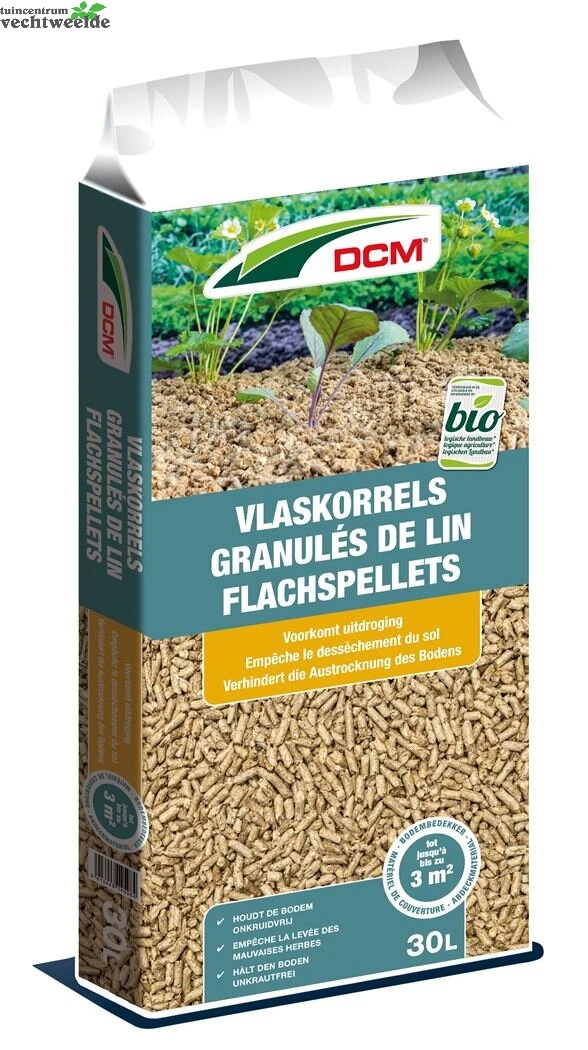 DCM Vlaskorrels Tegen Onkruid 30 Liter 1 DCM Vlaskorrels Tegen Onkruid 30 Liter